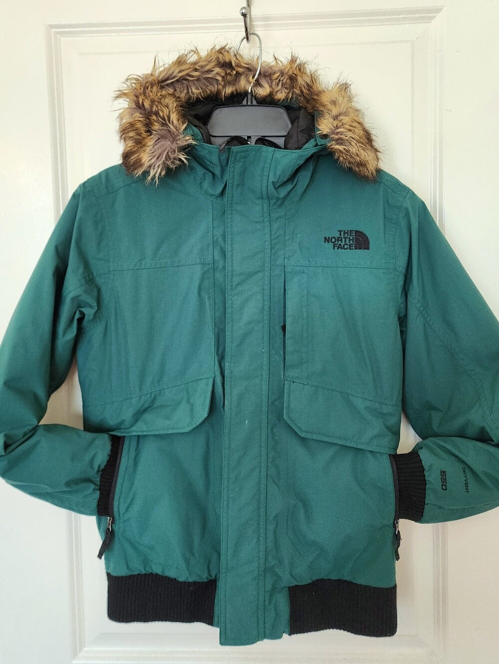 North Face Gotham Jacket YOUTH Green Down Insulated Dryvent 550 Fill Coat